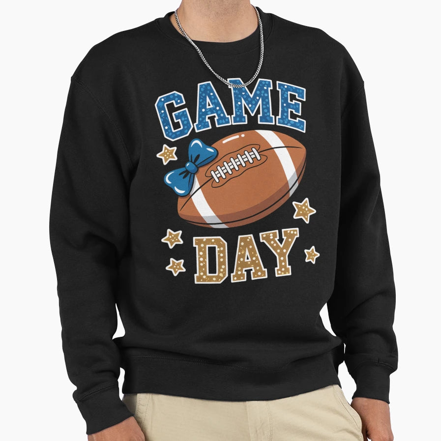 Glitter Game Day Vibes Sweatshirt - Casual Everyday Wear Men Women - T-Shirt, Sweatshirt, Hoodie