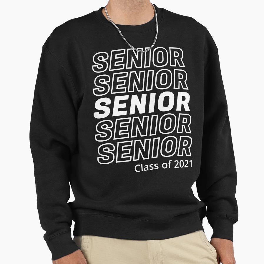 Class 2021 Senior Year V Sweatshirt - Aesthetic Graphic Unisex - T-Shirt, Sweatshirt, Hoodie