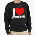 I Love Football Red Heart Football Sweatshirt - Custom Art Print Men Women - T-Shirt, Sweatshirt, Hoodie