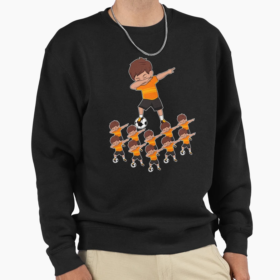 Awesome Soccer Player Orange Sweatshirt - Casual Everyday Wear Unisex - T-Shirt, Sweatshirt, Hoodie