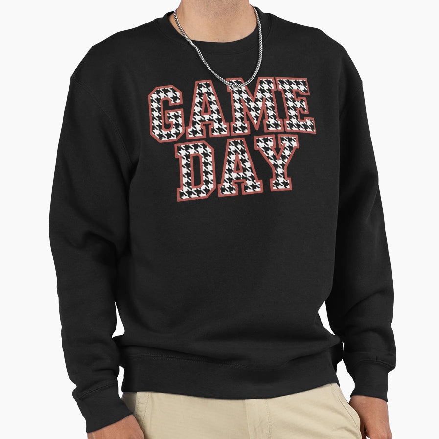 Houndstooth Game Day Pop Sweatshirt - Unique Graphic for Adults - T-Shirt, Sweatshirt, Hoodie
