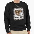 Game Day Leopard Heart Football Sweatshirt - Streetwear Style Men Women - T-Shirt, Sweatshirt, Hoodie