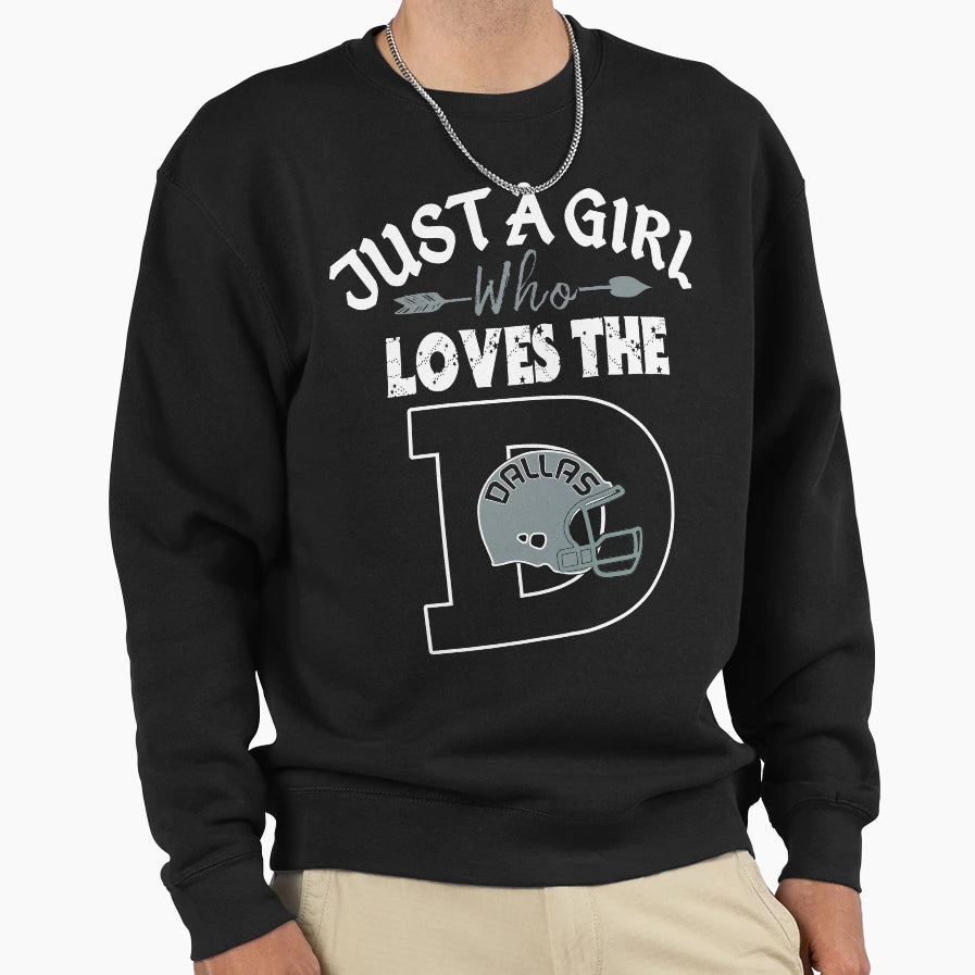 Just Who Loves Dallas D Funny Football Sweatshirt - Custom Art Print Unisex - T-Shirt, Sweatshirt, Hoodie
