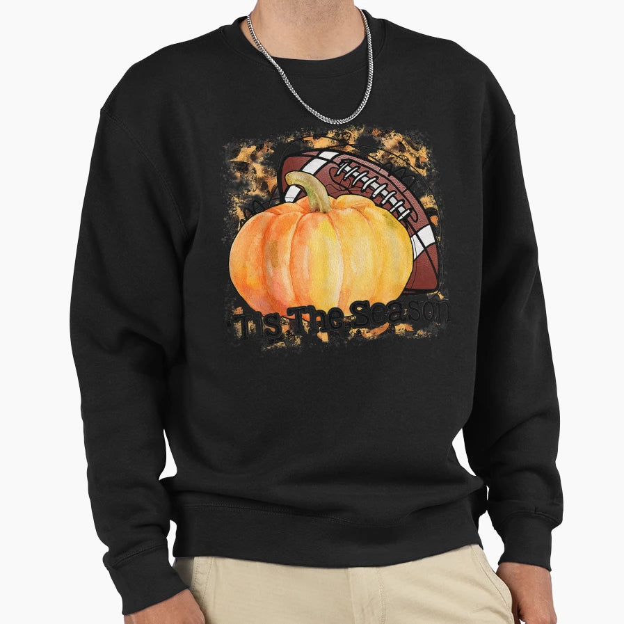Tis To Season Fall Leopard Football T-Shirt - Minimalist Print for Adults - T-Shirt, Sweatshirt, Hoodie