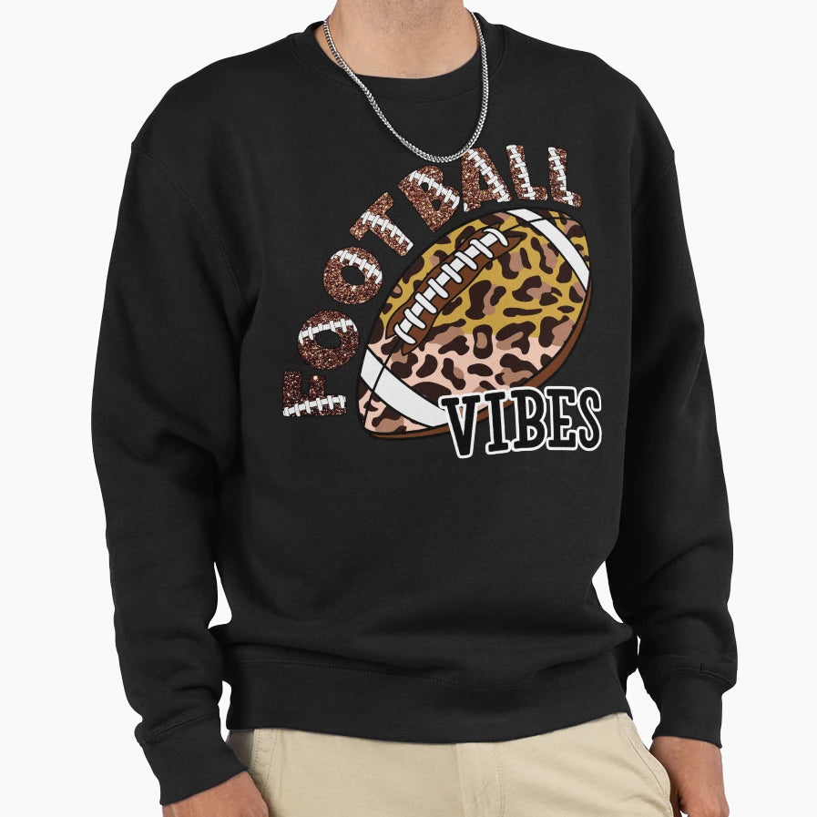 Leopard Football Vibes Sweatshirt - Minimalist Print Men Women - T-Shirt, Sweatshirt, Hoodie