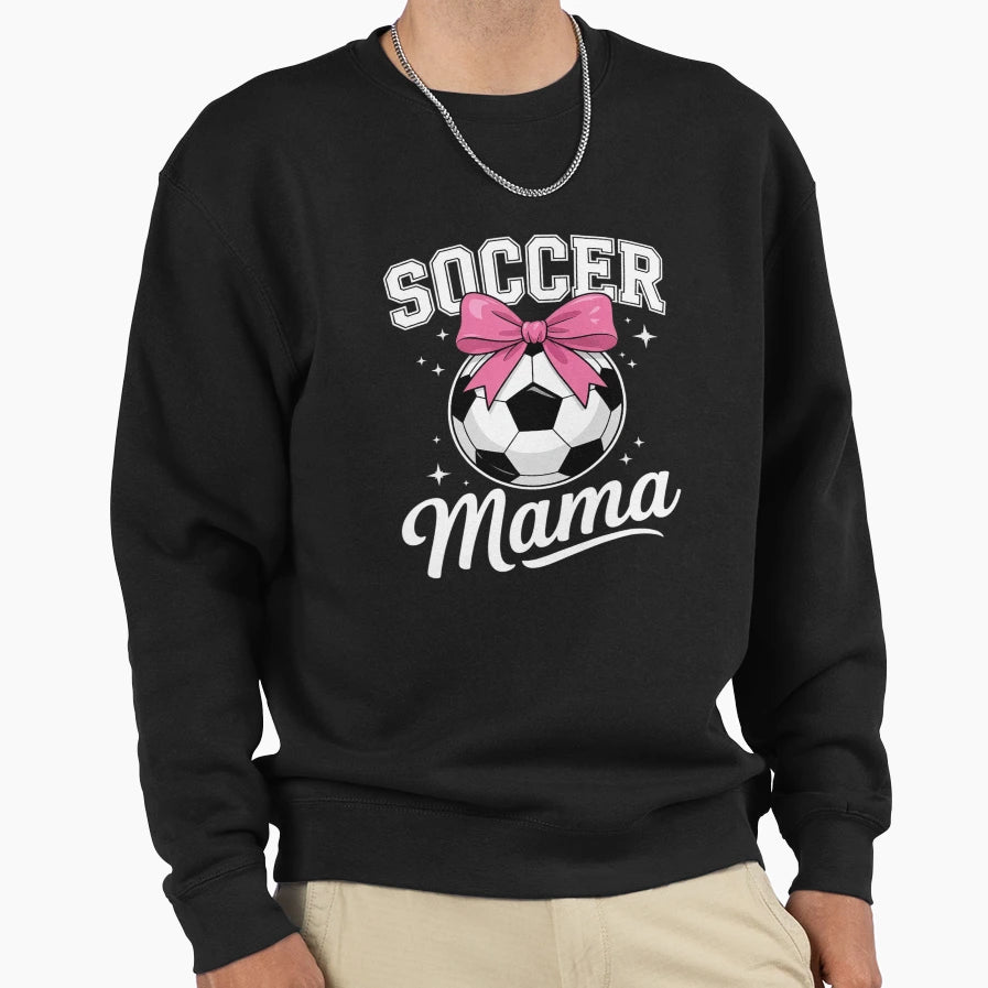 Coquette Bow Soccer Mama Soccer Sweatshirt - Aesthetic Graphic Men Women - T-Shirt, Sweatshirt, Hoodie