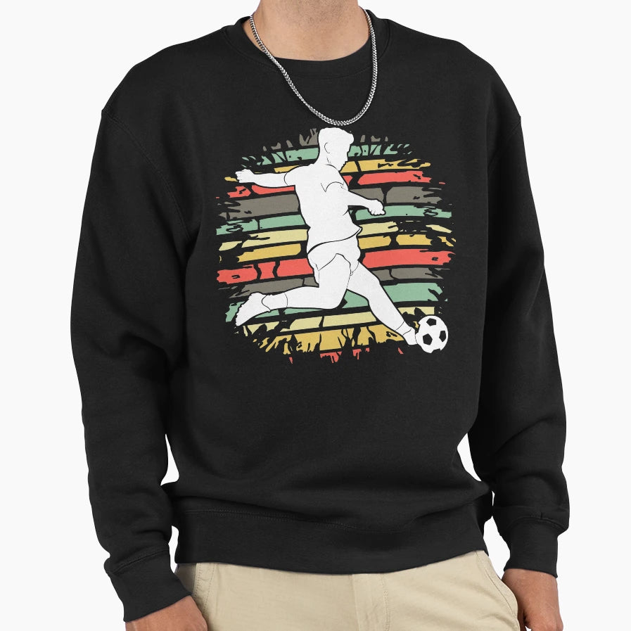 Soccer Football Player Vintag Sunset Sweatshirt - Unique Graphic Unisex - T-Shirt, Sweatshirt, Hoodie