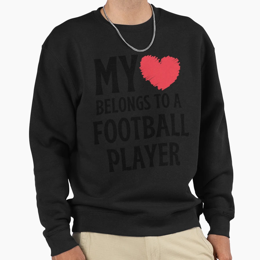 My Belongs To Football Player T-Shirt - Minimalist Print for Adults - T-Shirt, Sweatshirt, Hoodie