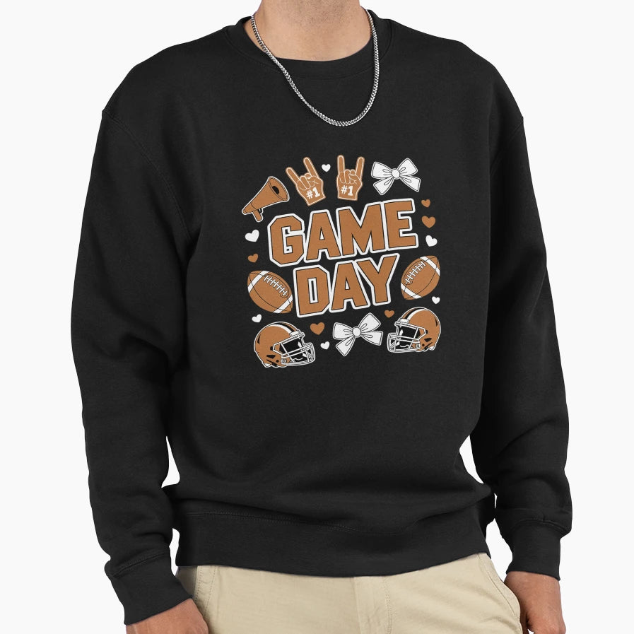 Coquette Bow Football Lover Game Day Sweatshirt - Aesthetic Graphic Unisex - T-Shirt, Sweatshirt, Hoodie