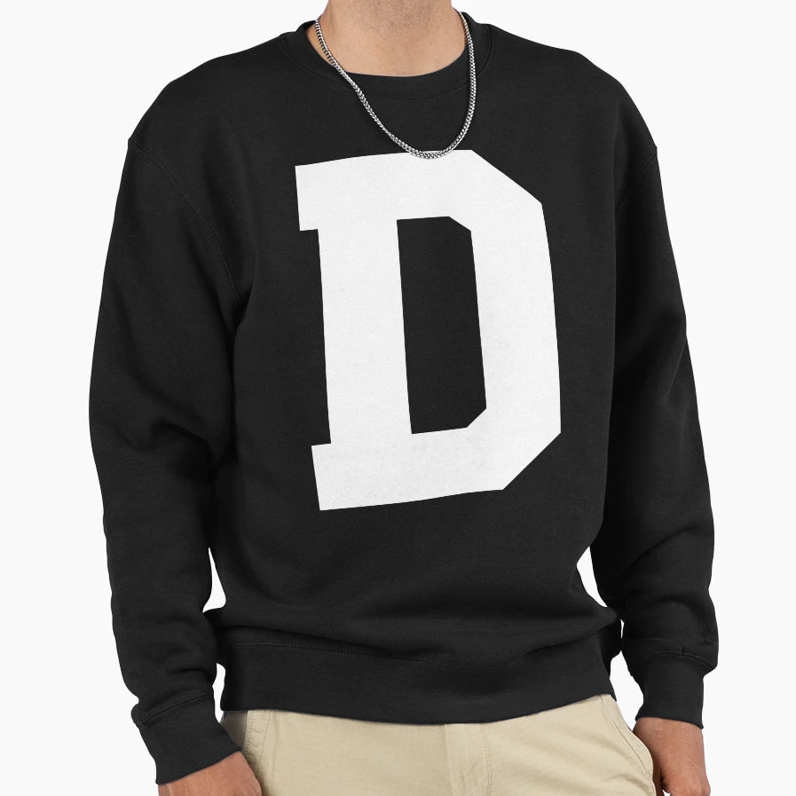 Alphabet White D Sports Letter D Sweatshirt - Minimalist Print Unisex - T-Shirt, Sweatshirt, Hoodie