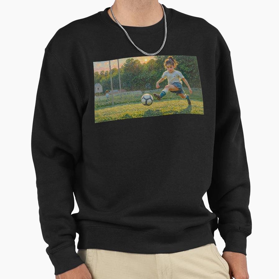 Little Playing Football Sweatshirt - Unique Graphic Men Women - T-Shirt, Sweatshirt, Hoodie