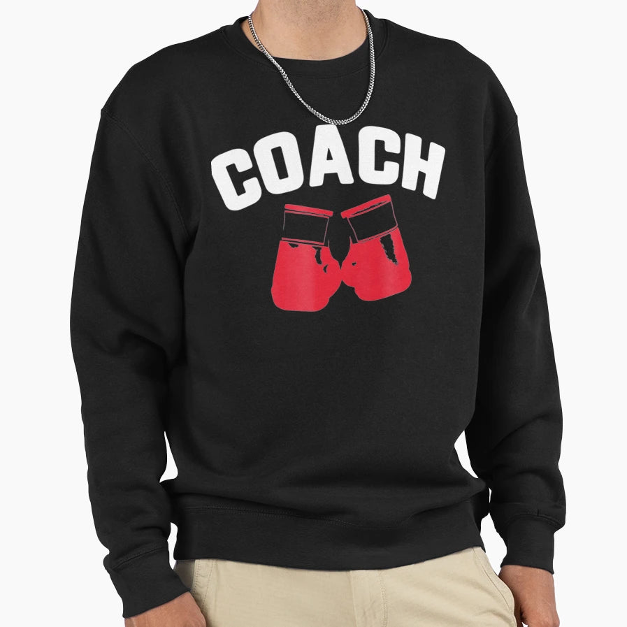 Boxing Coach Sweatshirt - Minimalist Print Men Women - T-Shirt, Sweatshirt, Hoodie
