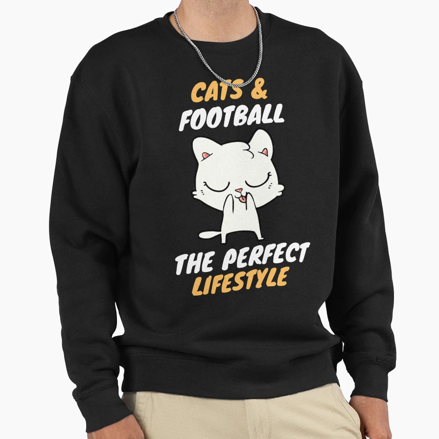 Cats Football Lifestyle Sweatshirt - Minimalist Print Unisex - T-Shirt, Sweatshirt, Hoodie