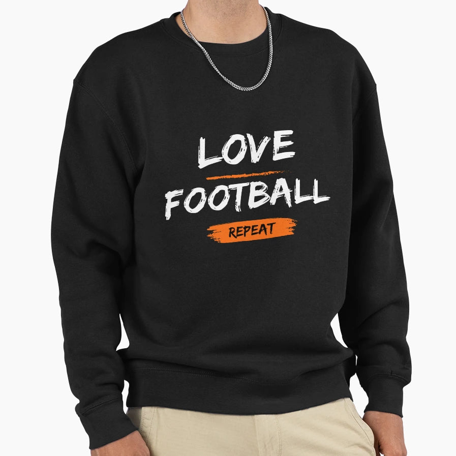 Love Football Repeat Sweatshirt - Unique Graphic Men Women - T-Shirt, Sweatshirt, Hoodie