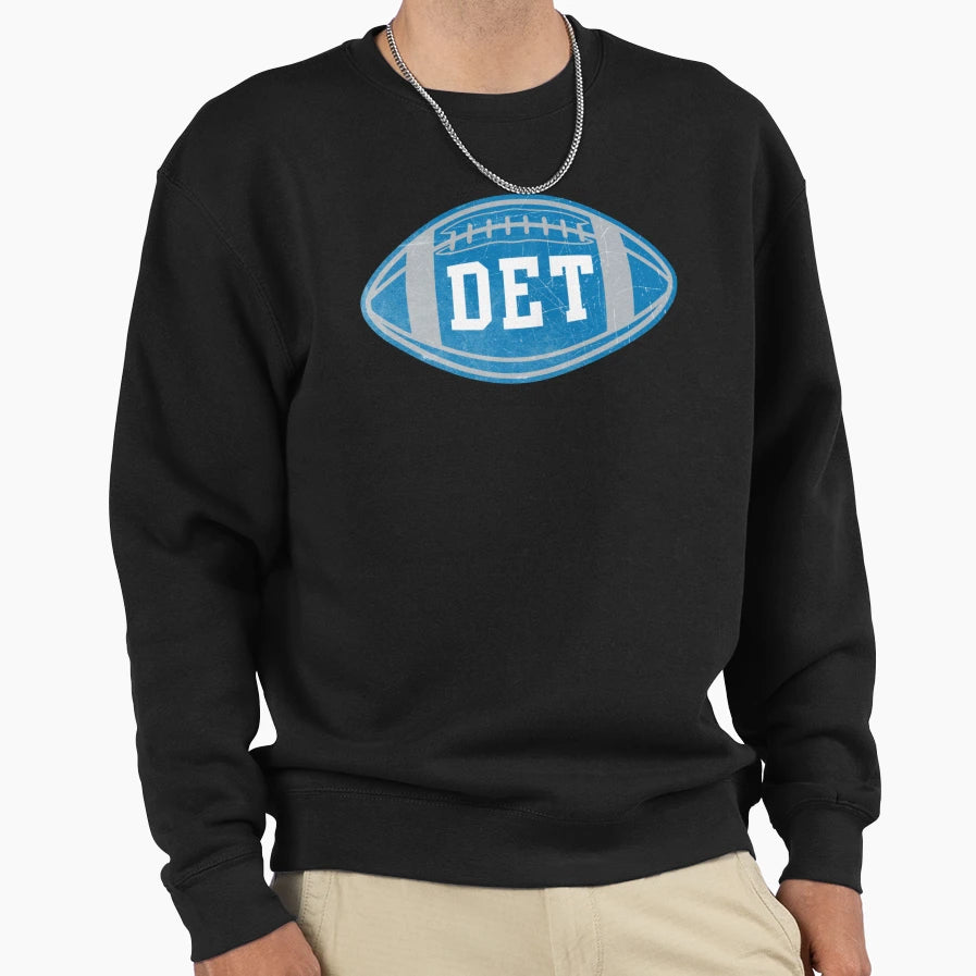 Detroit Throwback Football Sweatshirt - Unique Graphic for Adults - T-Shirt, Sweatshirt, Hoodie