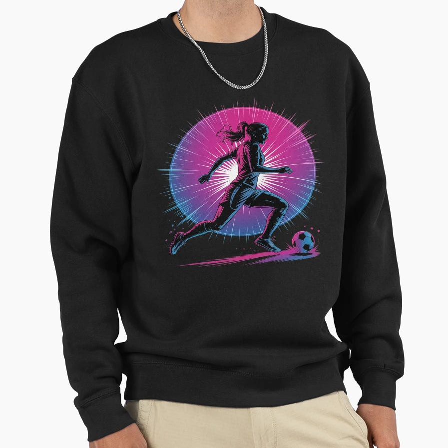 Soccer Player Sprinting Ball Motion Sweatshirt - Unique Graphic Unisex - T-Shirt, Sweatshirt, Hoodie