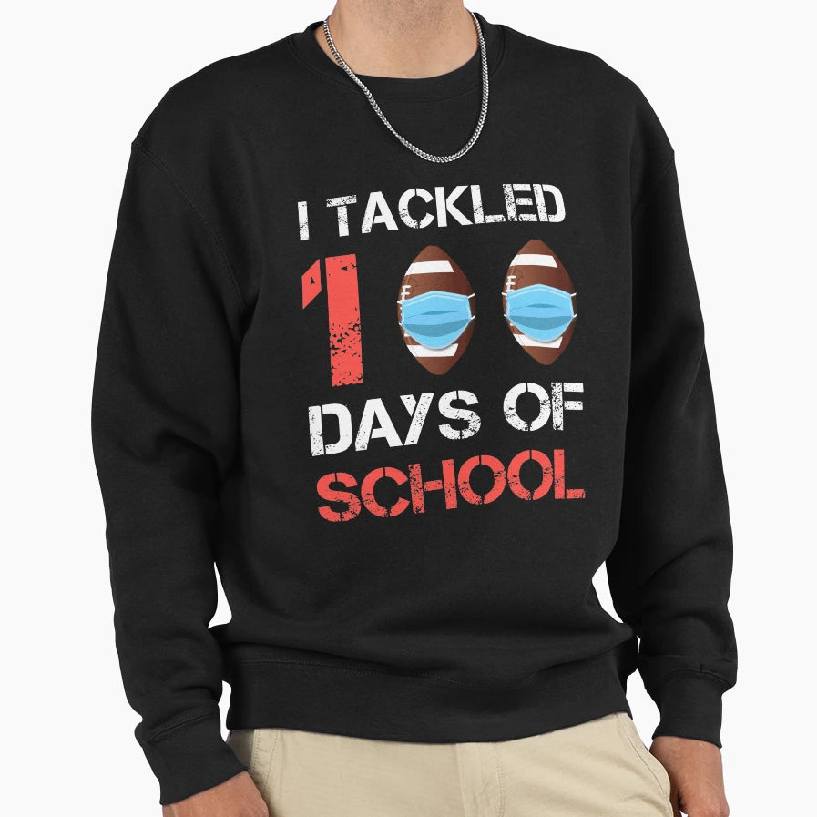 Football American Funny 100 Days Sweatshirt - Graphic Print for Adults - T-Shirt, Sweatshirt, Hoodie