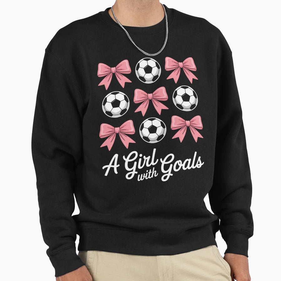 Soccer Player Coquette Bow Funny Sweatshirt - Aesthetic Graphic Men Women - T-Shirt, Sweatshirt, Hoodie