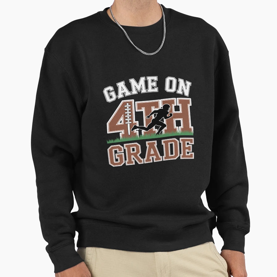 First Day 4Th Grade Football Sweatshirt - Fun Novelty Design for Adults - T-Shirt, Sweatshirt, Hoodie