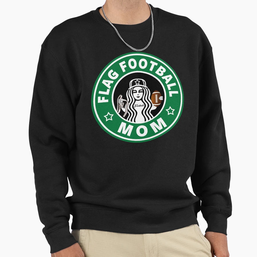 Flag Football Mom Sweatshirt - Custom Art Print for Adults - T-Shirt, Sweatshirt, Hoodie