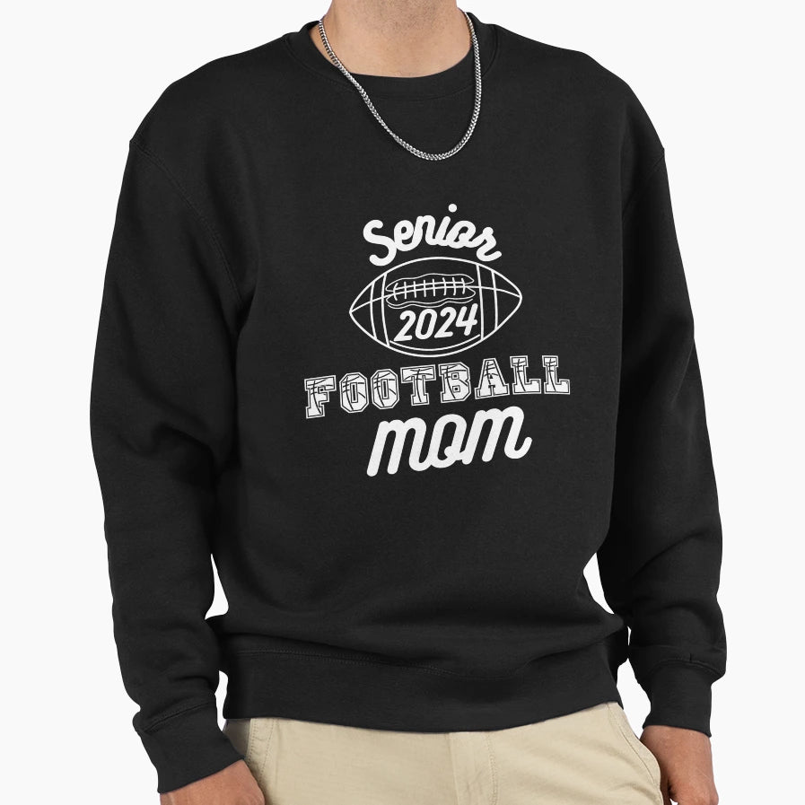 Senior Football Mom 2024 Sweatshirt - Unique Graphic for Adults - T-Shirt, Sweatshirt, Hoodie
