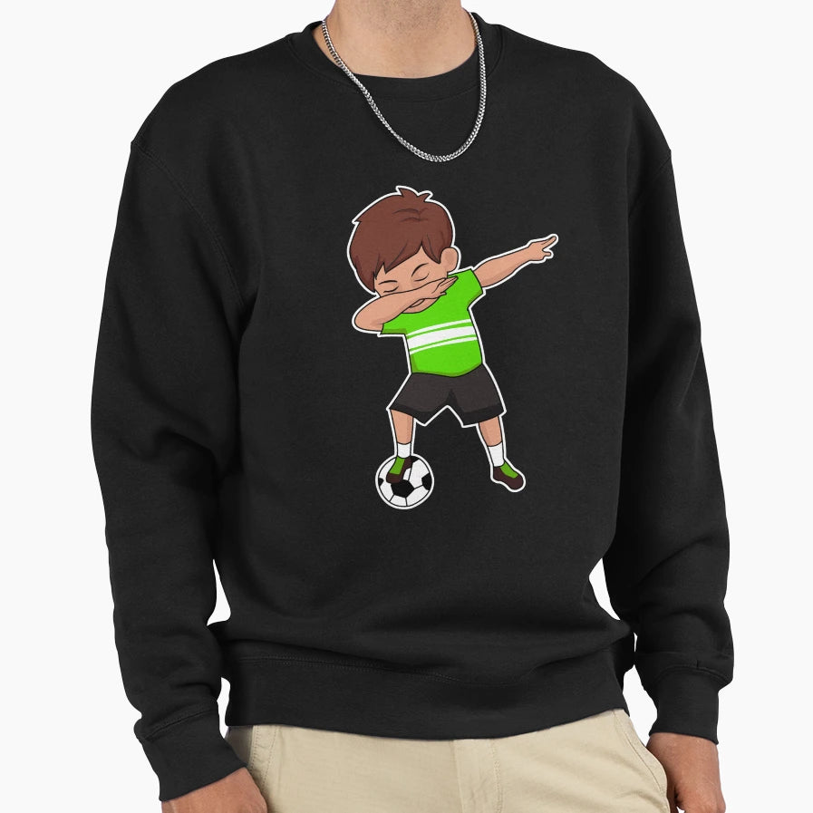 Dabbing Soccer Player Green Sweatshirt - Streetwear Style for Adults - T-Shirt, Sweatshirt, Hoodie