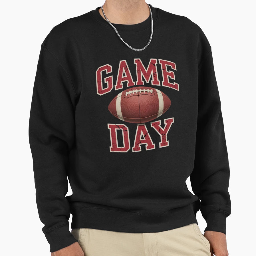 Game Day Football Distressed Sweatshirt - Novelty Apparel Men Women - T-Shirt, Sweatshirt, Hoodie