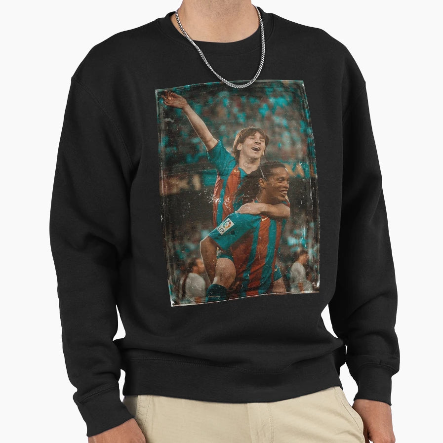 Messi And Ronaldinho Sweatshirt - Minimalist Print for Adults - T-Shirt, Sweatshirt, Hoodie
