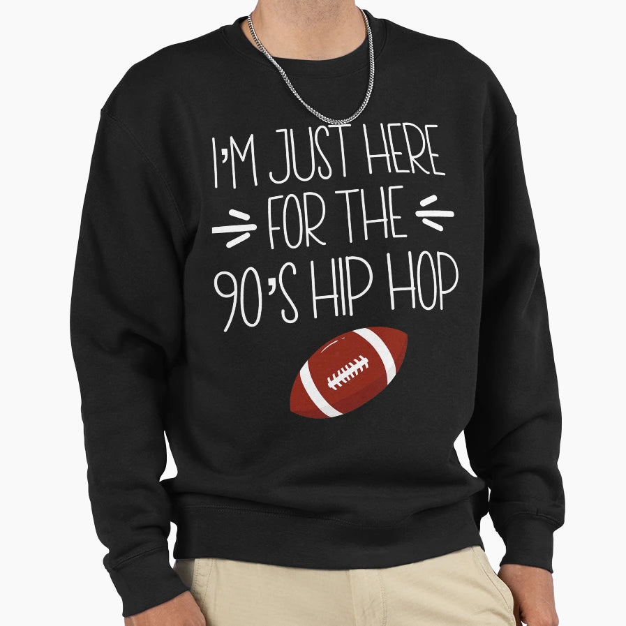 Funny Here 90S Hip Hop Football T-Shirt - Casual Everyday Wear for Adults - T-Shirt, Sweatshirt, Hoodie