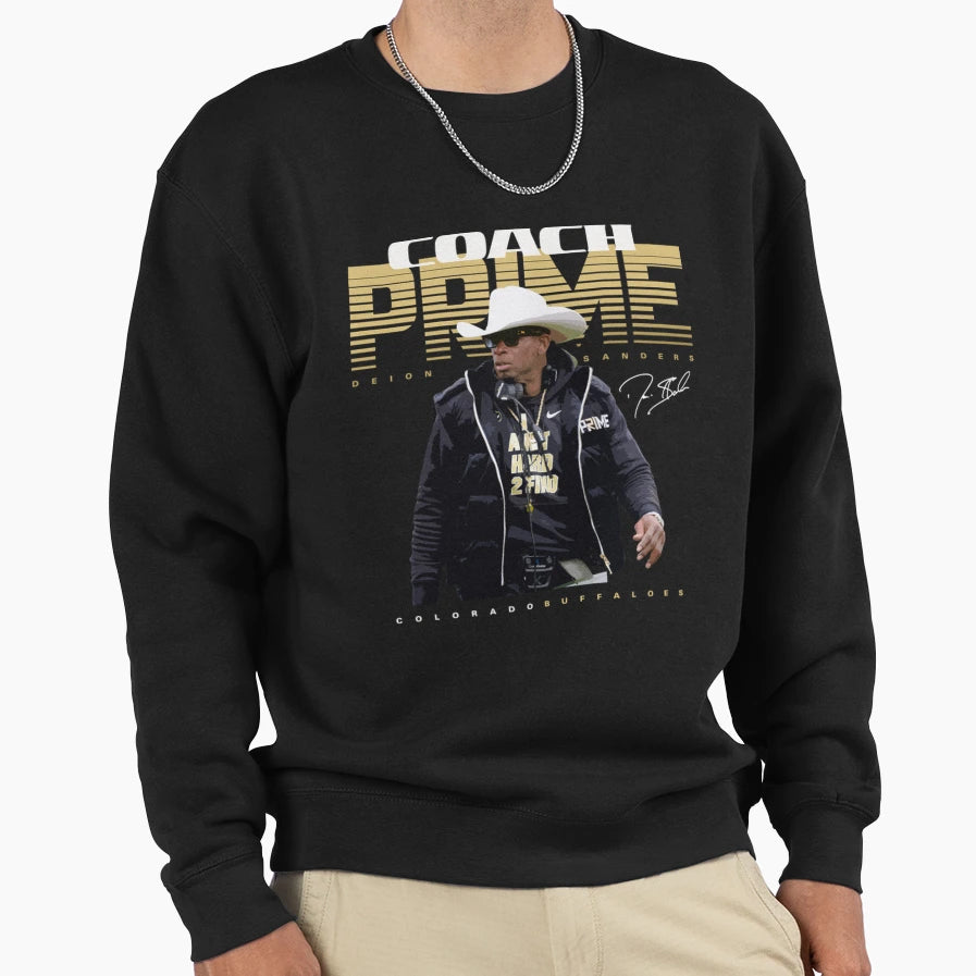 Deion Sanders Coach Prime Sweatshirt - Novelty Apparel for Adults - T-Shirt, Sweatshirt, Hoodie