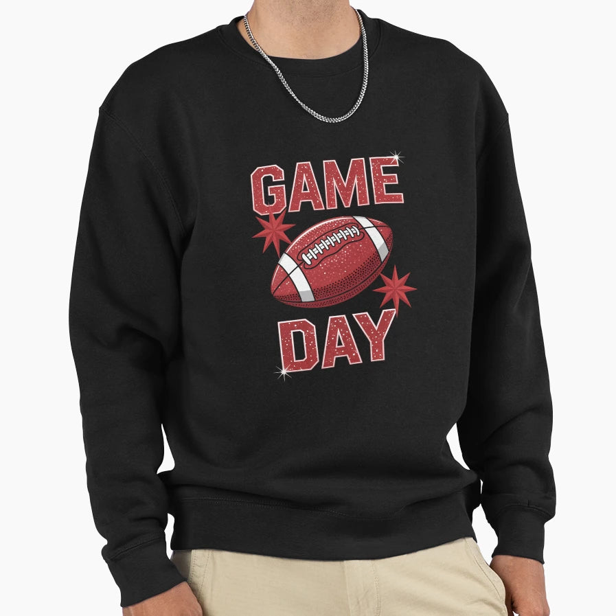 Game Day Football Coquette Bow Sweatshirt - Custom Art Print Unisex - T-Shirt, Sweatshirt, Hoodie