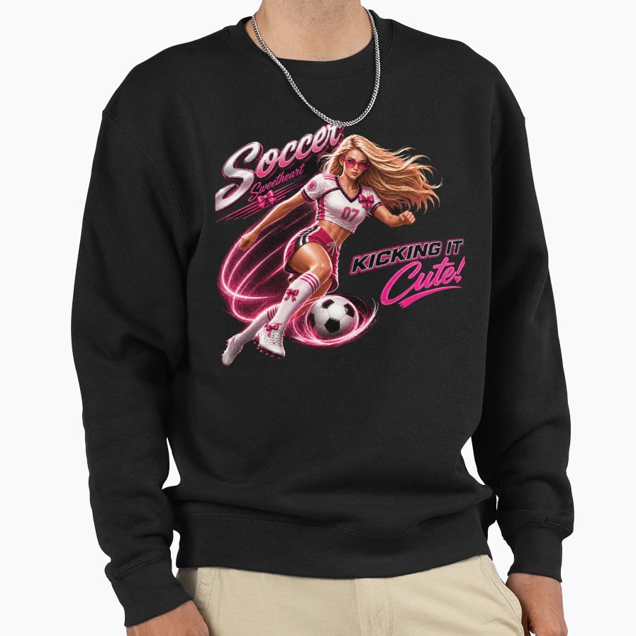 Soccer Sweetheart Kicking It Coquette T-Shirt - Trendy Graphic Men Women - T-Shirt, Sweatshirt, Hoodie