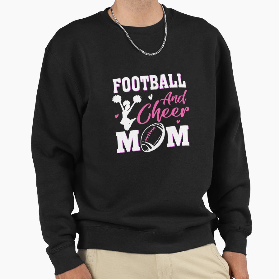 Womens Cheerleading Mom Football And Sweatshirt - Graphic Print Men Women - T-Shirt, Sweatshirt, Hoodie