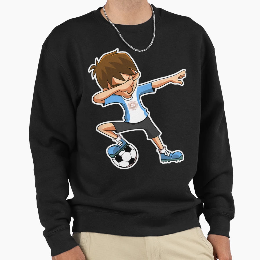 Dabbing Soccer Argentina Jersey Sweatshirt - Trendy Graphic Unisex - T-Shirt, Sweatshirt, Hoodie