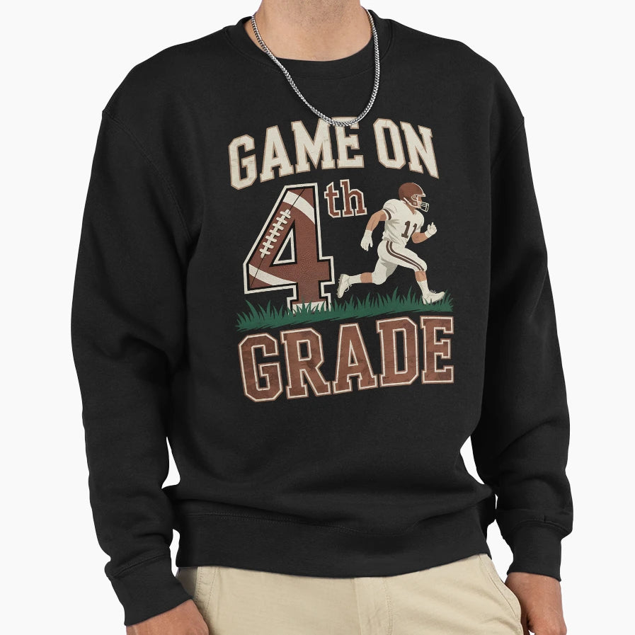 First Day 4Th Grade Football Game Sweatshirt - Minimalist Print Unisex - T-Shirt, Sweatshirt, Hoodie