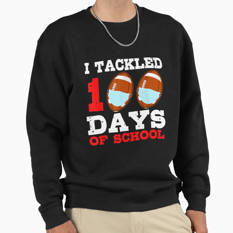 Football Masks Funny 100 Days Sweatshirt - Aesthetic Graphic Men Women - T-Shirt, Sweatshirt, Hoodie