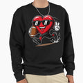 Funny Heart Playing Football Sports Sweatshirt - Trendy Graphic for Adults - T-Shirt, Sweatshirt, Hoodie