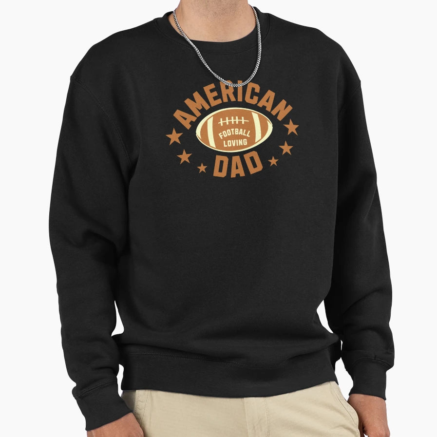 Usa American Football Loving Dad Sweatshirt - Minimalist Print Men Women - T-Shirt, Sweatshirt, Hoodie