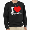 I Love Football Red Heart Football Sweatshirt - Unique Graphic Men Women - T-Shirt, Sweatshirt, Hoodie