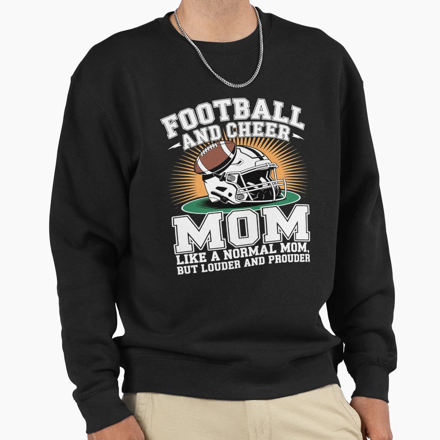 Football And Cheer Mom Funny Sweatshirt - Minimalist Print Unisex - T-Shirt, Sweatshirt, Hoodie