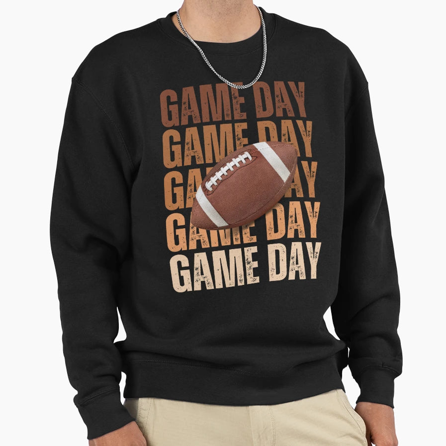 Game Day Football Sweatshirt - Graphic Print for Adults - T-Shirt, Sweatshirt, Hoodie