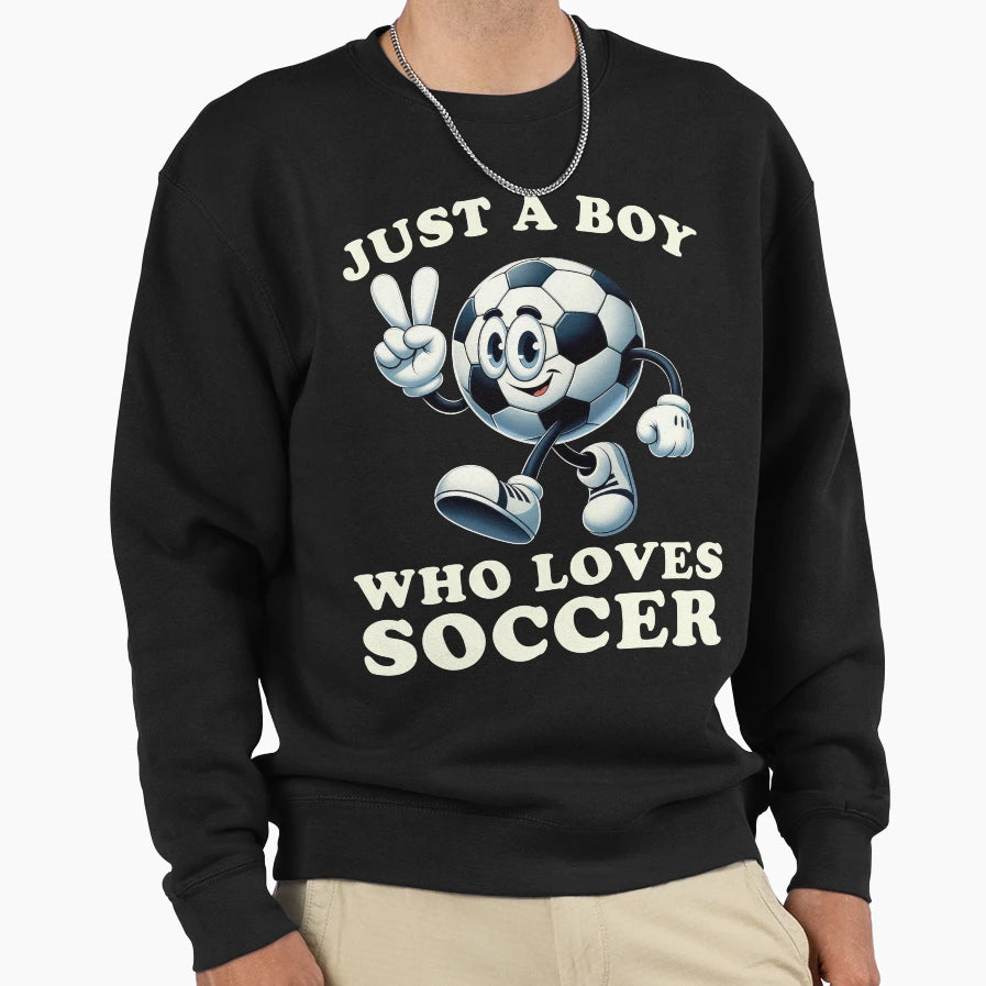 Just Who Loves Soccer Soccer Sweatshirt - Casual Everyday Wear for Adults - T-Shirt, Sweatshirt, Hoodie