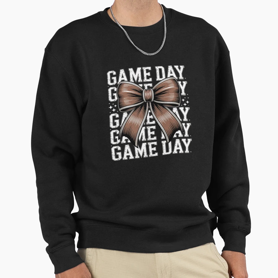 Game Day Football Bow Bolt Team Sweatshirt - Custom Art Print for Adults - T-Shirt, Sweatshirt, Hoodie