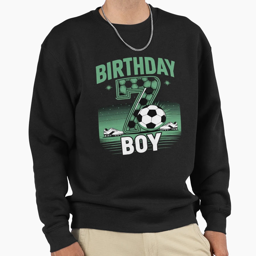 7Th Birthday Soccer 7 Year Old Sweatshirt - Fun Novelty Design for Adults - T-Shirt, Sweatshirt, Hoodie