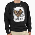 Game Day Leopard Heart Football Sweatshirt - Unique Graphic Men Women - T-Shirt, Sweatshirt, Hoodie