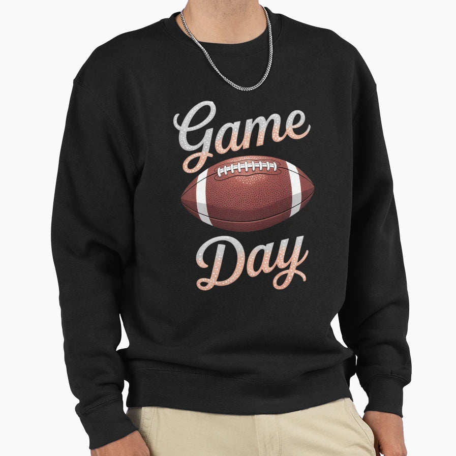 Game Day Football Bling Bling Sweatshirt - Trendy Graphic for Adults - T-Shirt, Sweatshirt, Hoodie