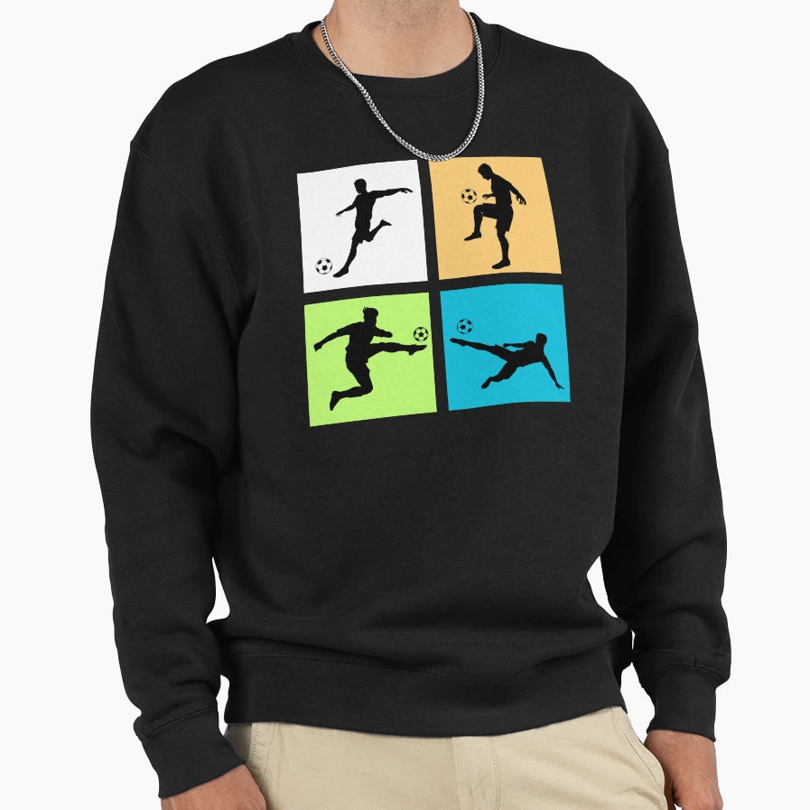 Football Players Soccer Action Sweatshirt - Unique Graphic Men Women - T-Shirt, Sweatshirt, Hoodie