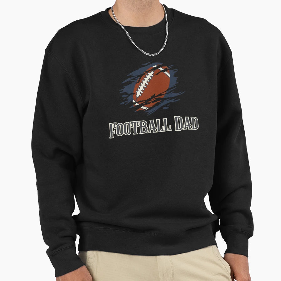 Football Dad Sports Themed Fathers Day Sweatshirt - Graphic Print Unisex - T-Shirt, Sweatshirt, Hoodie