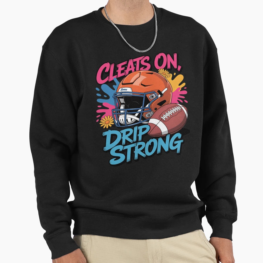 American Football Drip Cleats Drip Sweatshirt - Minimalist Print Unisex - T-Shirt, Sweatshirt, Hoodie