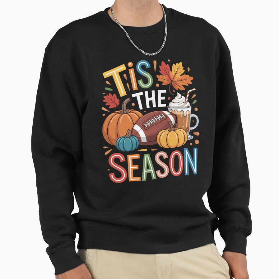 Fall Football Autumn Pumpkin Sweatshirt - Novelty Apparel for Adults - T-Shirt, Sweatshirt, Hoodie